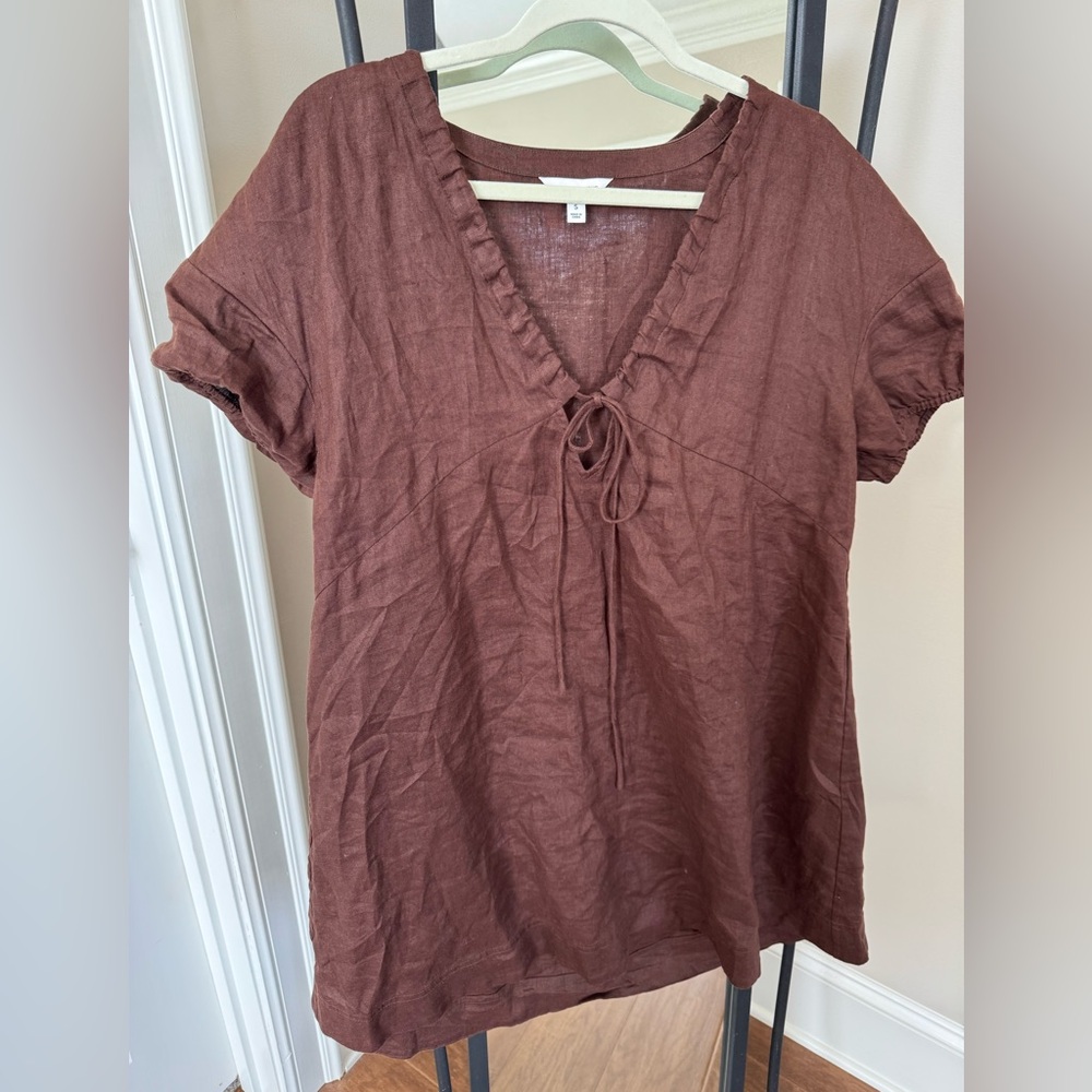 Banana Republic brown linen dress